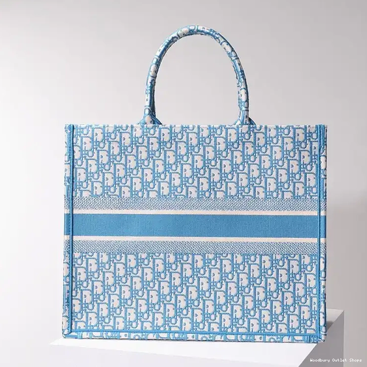 Cheap Canvas Blue Tote Dior Motif Oblique Book Light 0413 Hot Sale